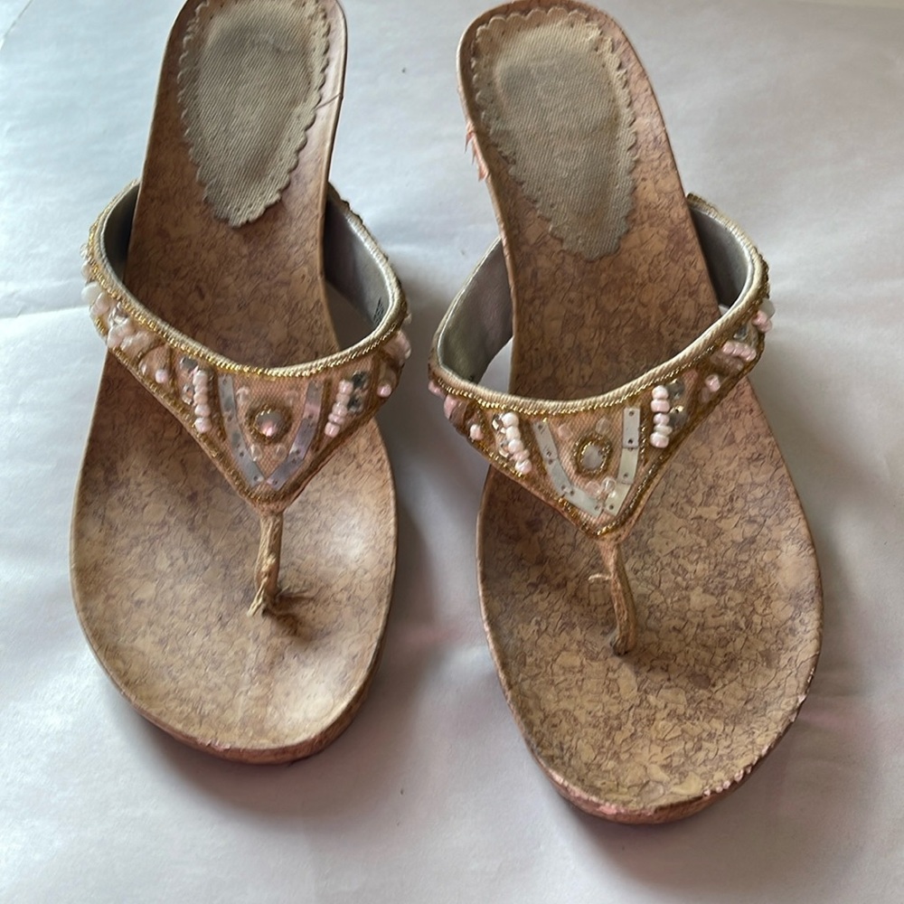 Bongo cork wedge open toe sandals from 2000, size 8.5m